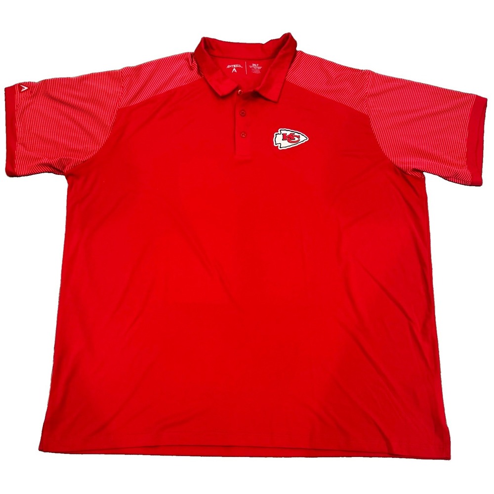 Kansas City Chiefs Antigua Men's 3XLT Red NFL Big Tall Embroidered Golf Polo